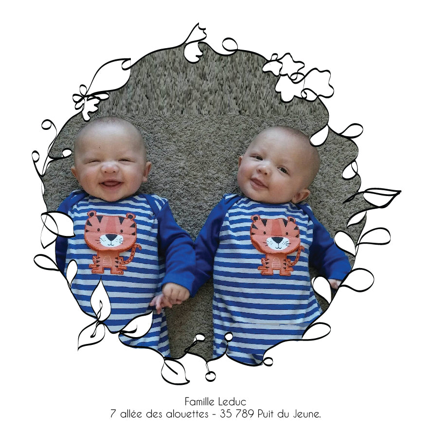 Faire-part de naissance - 2 pages - modèle 9 - printable