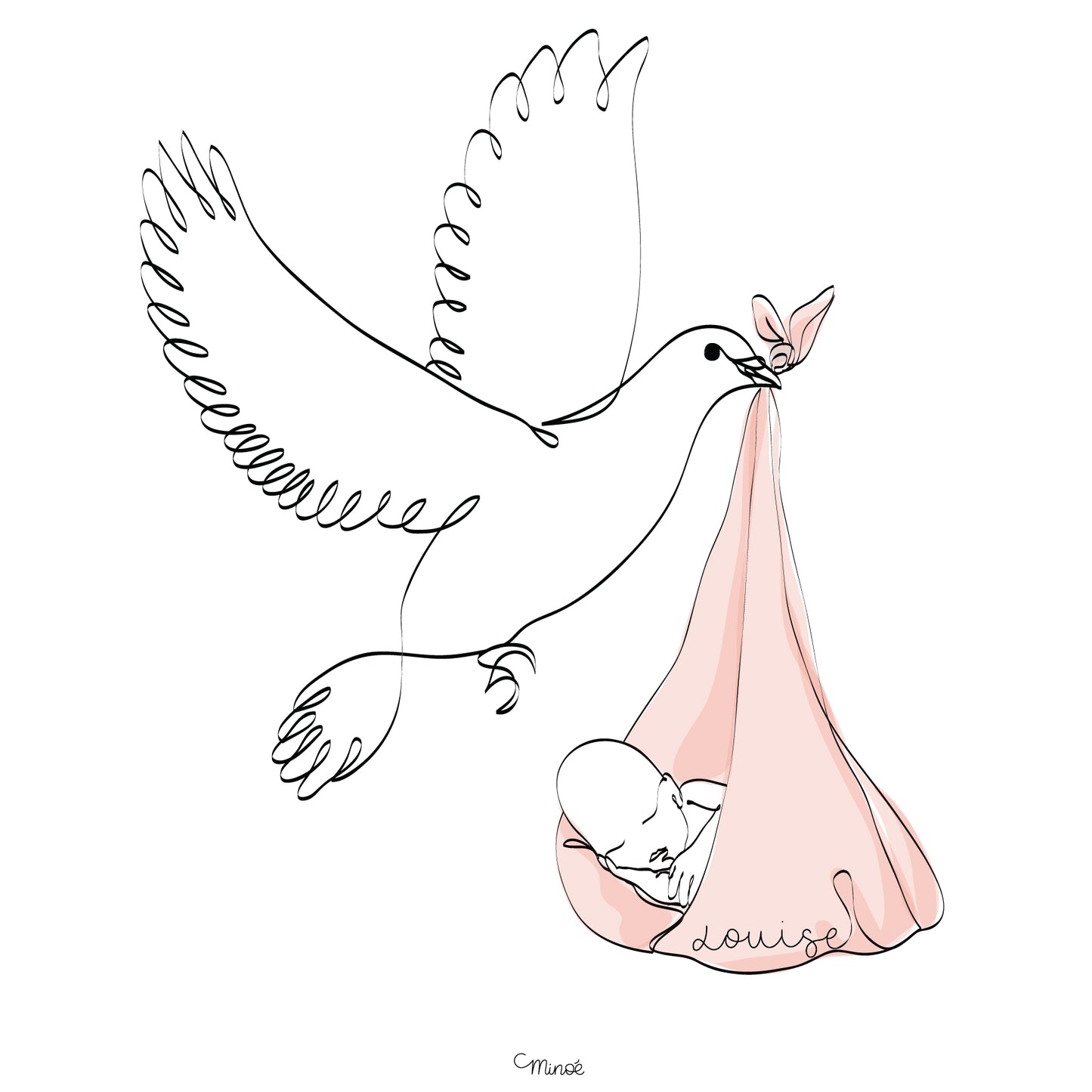 Faire-part de baptême - 2 pages - modèle 2 - printable