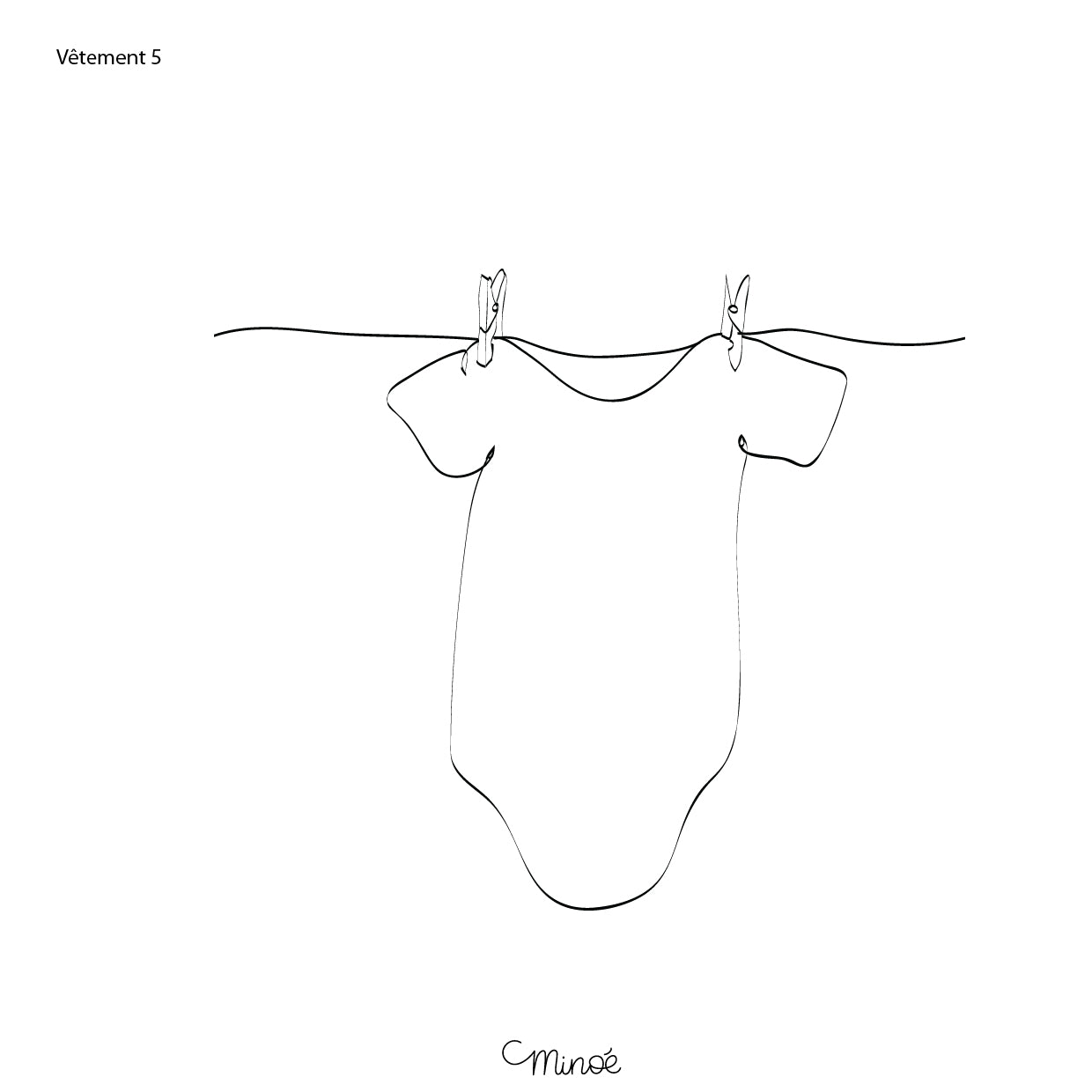 Illustration de famille - fil à linge