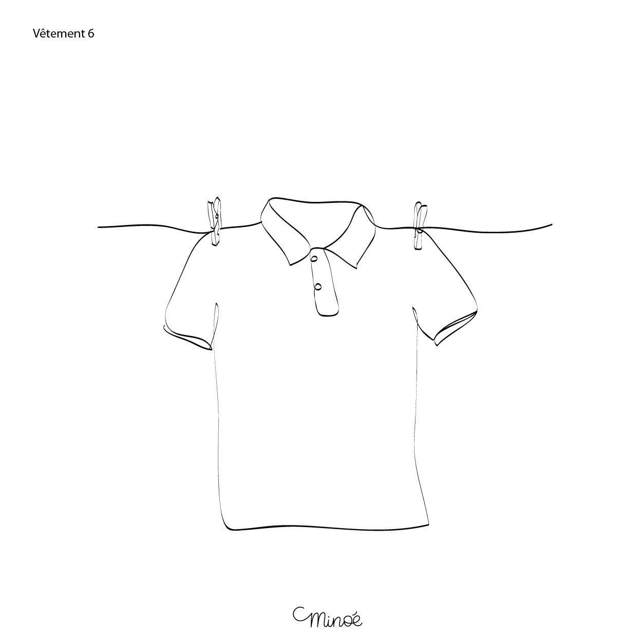 Illustration de famille - fil à linge