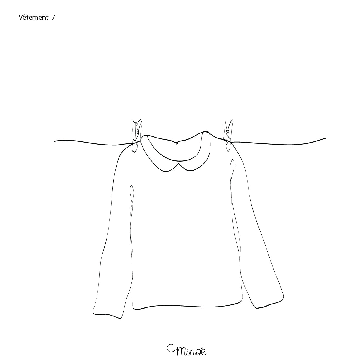 Illustration de famille - fil à linge