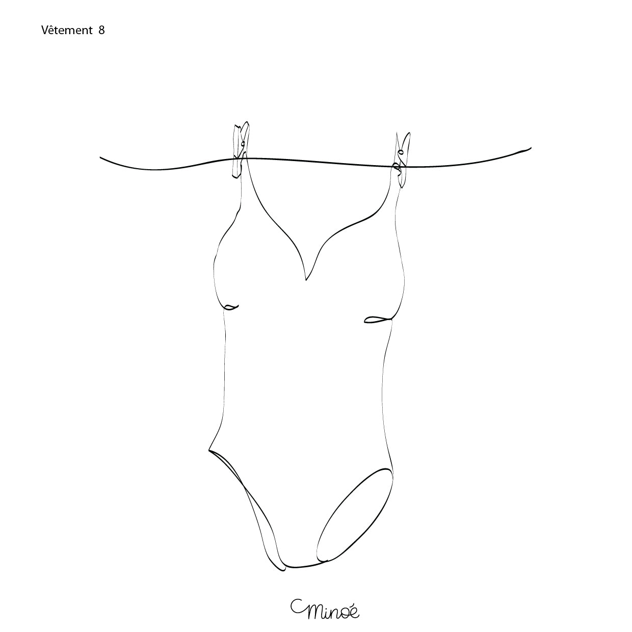 Illustration de famille - fil à linge