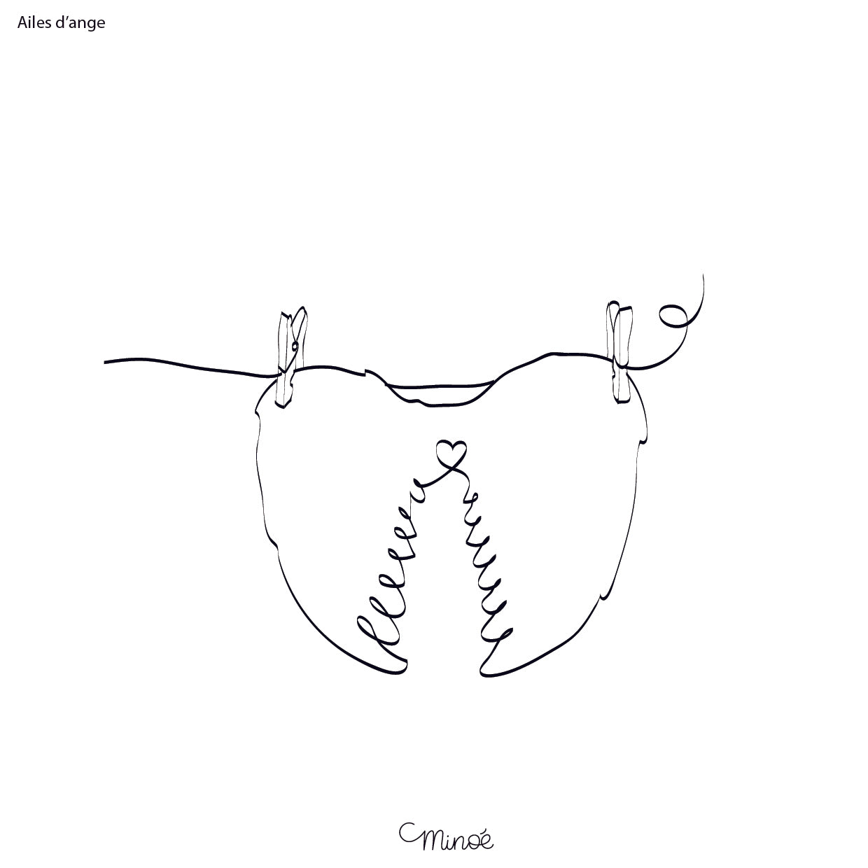 Illustration de famille - fil à linge