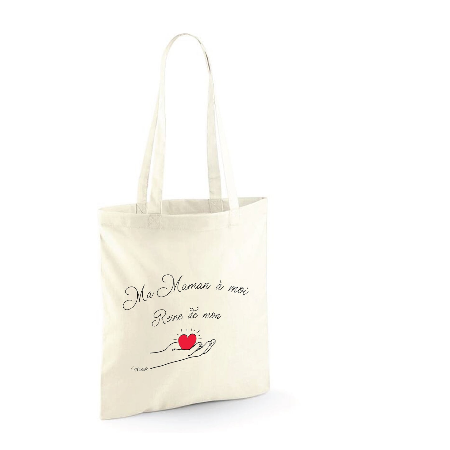 Tote bag en coton - reine des mamans / reine de mon coeur - non personnalisé