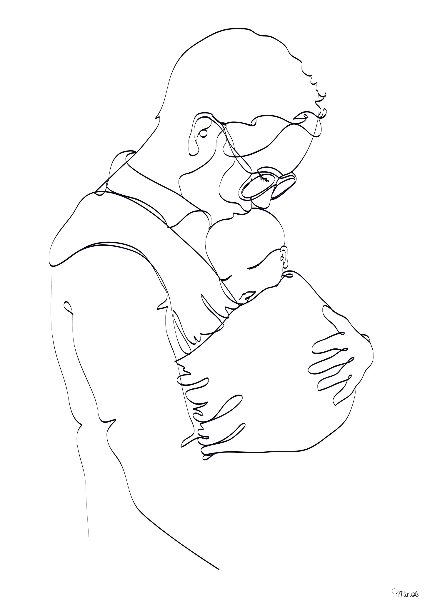 Illustration papa porteur