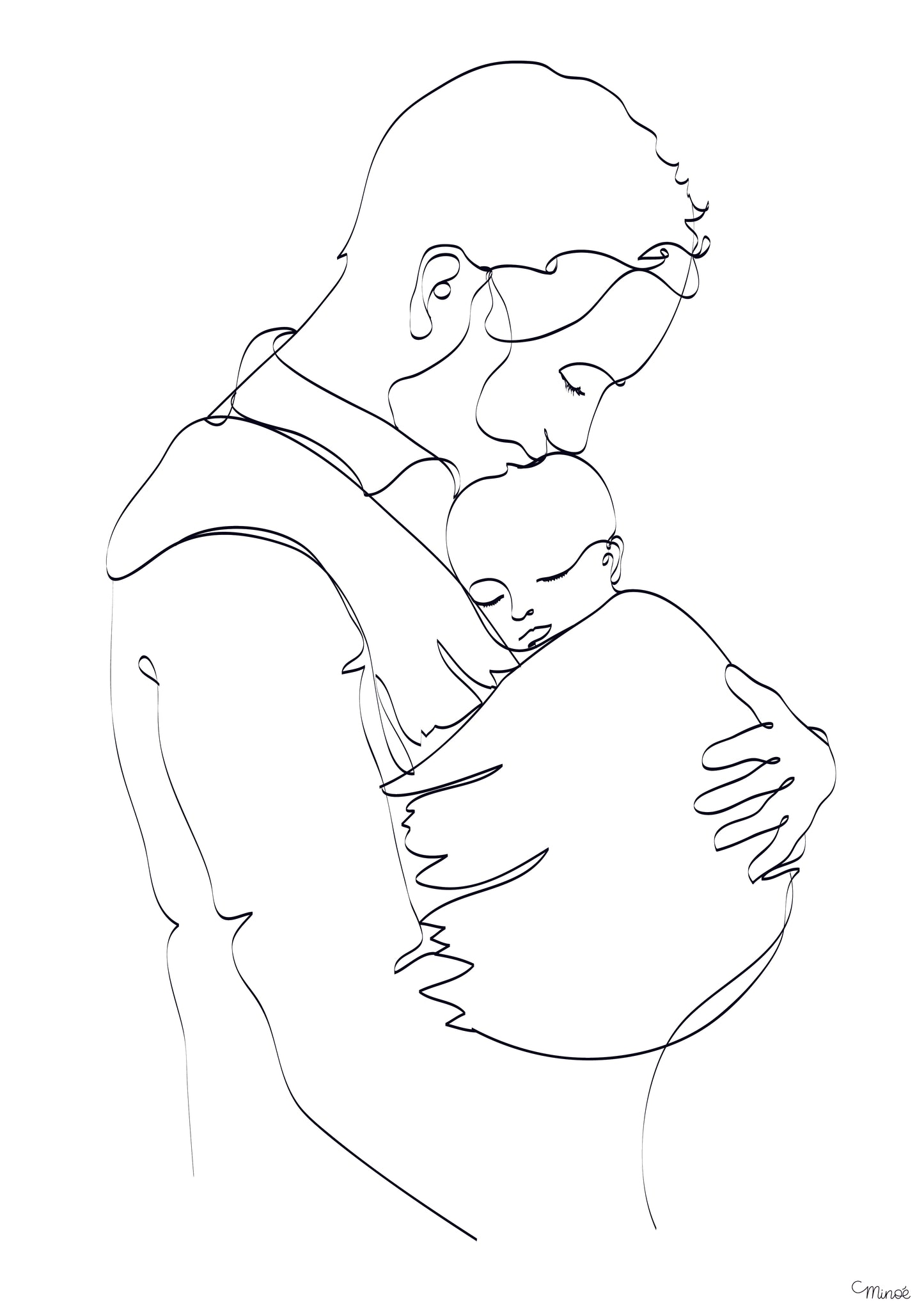 Illustration papa porteur