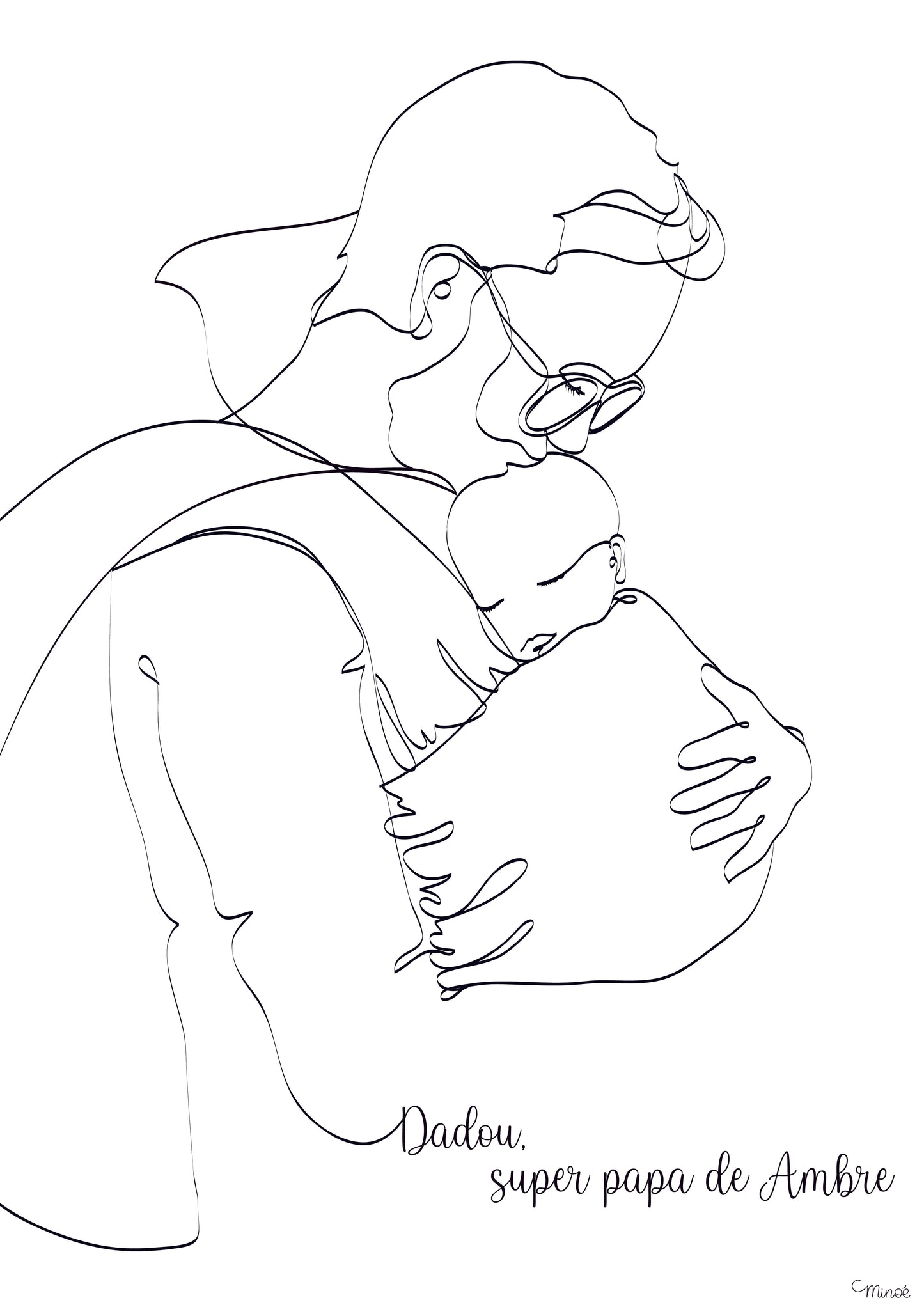 Illustration papa porteur