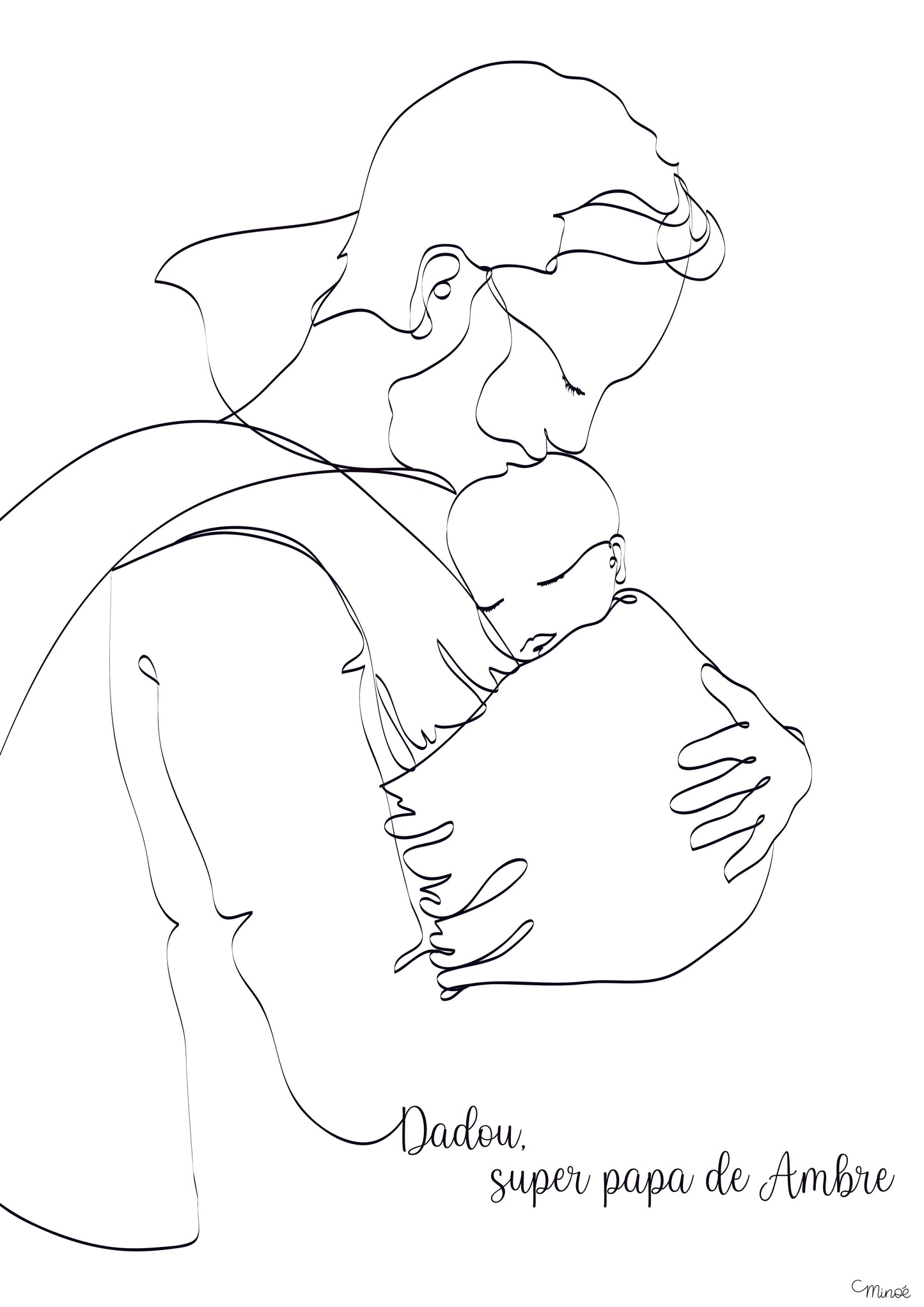 Illustration papa porteur