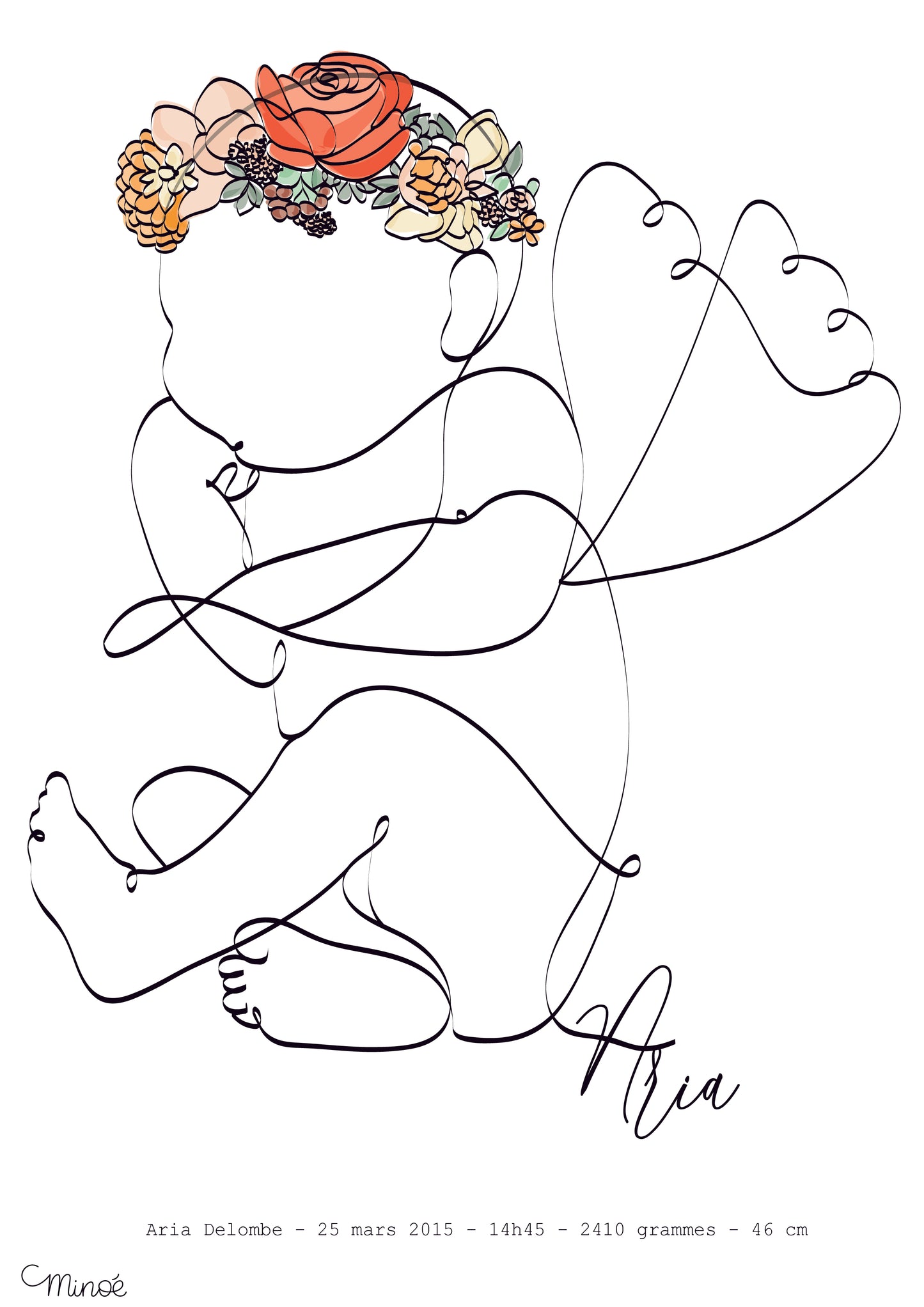 Illustration de naissance - bébé 1