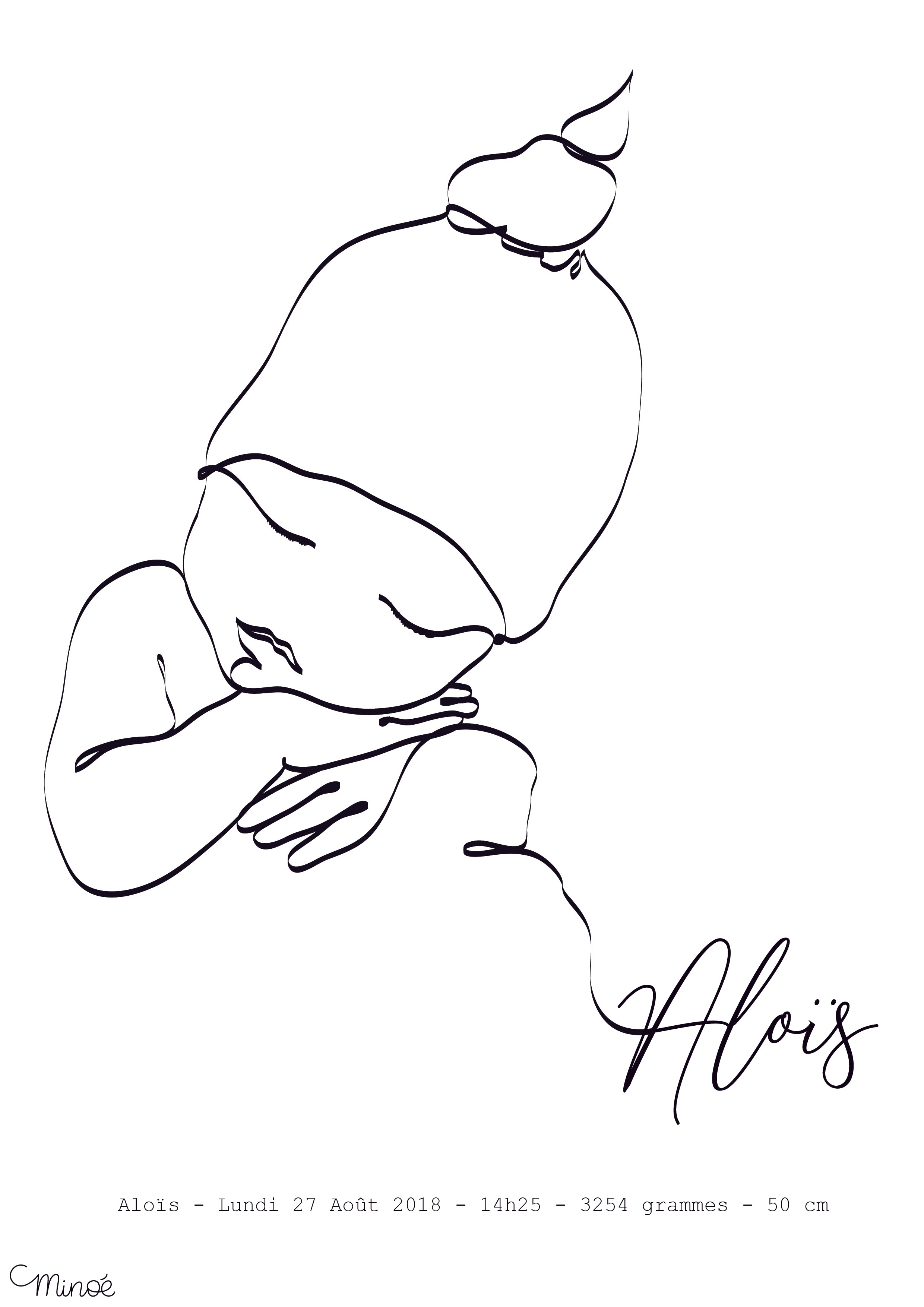 Illustration de naissance - bébé 4 – Hey Minoe