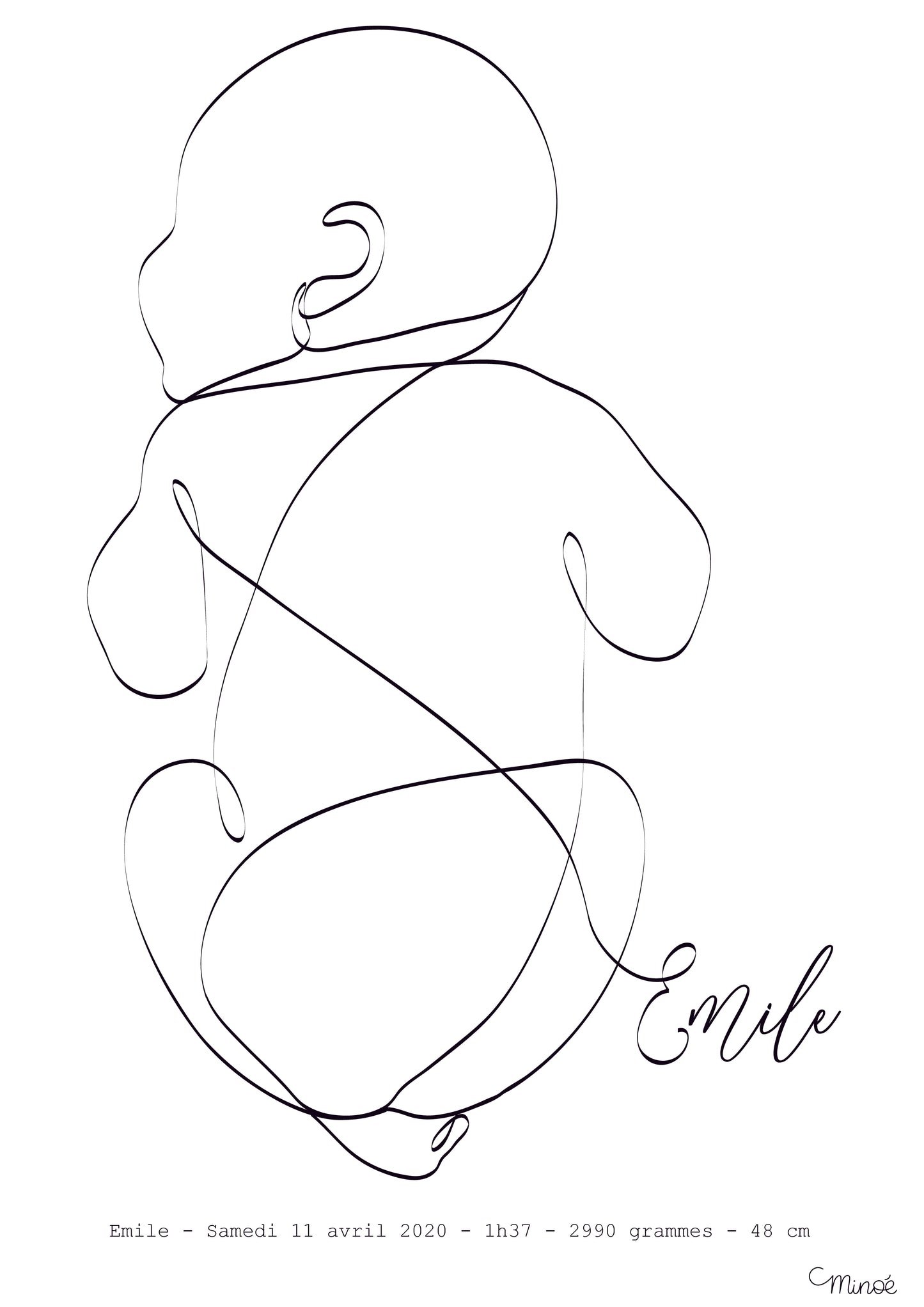 Illustration de naissance - bébé 5