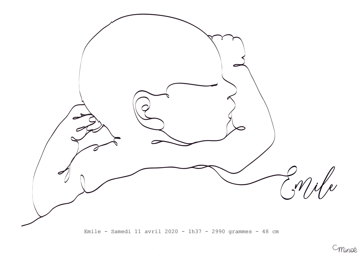 Illustration de naissance - bébé 6