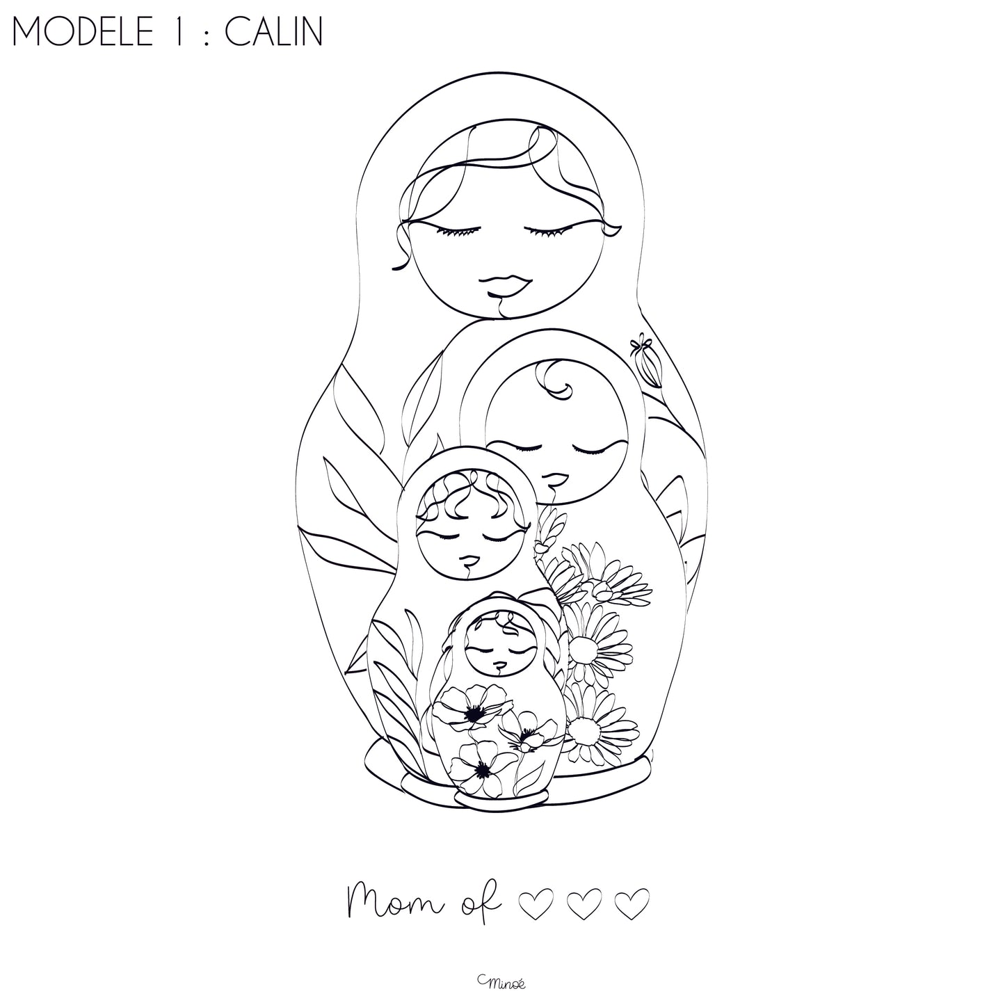 Matriochka Mamma - Version coloriage - Printable