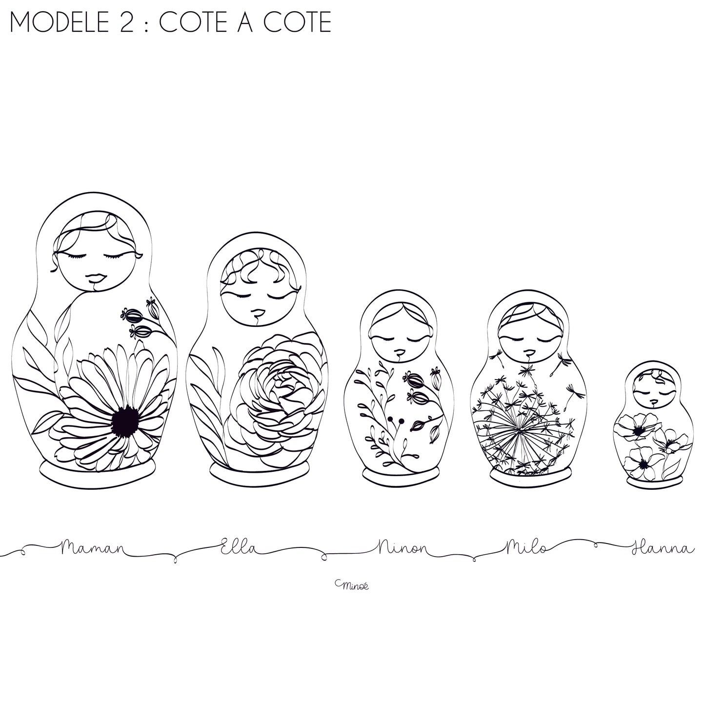 Matriochka Mamma - Version coloriage - Printable