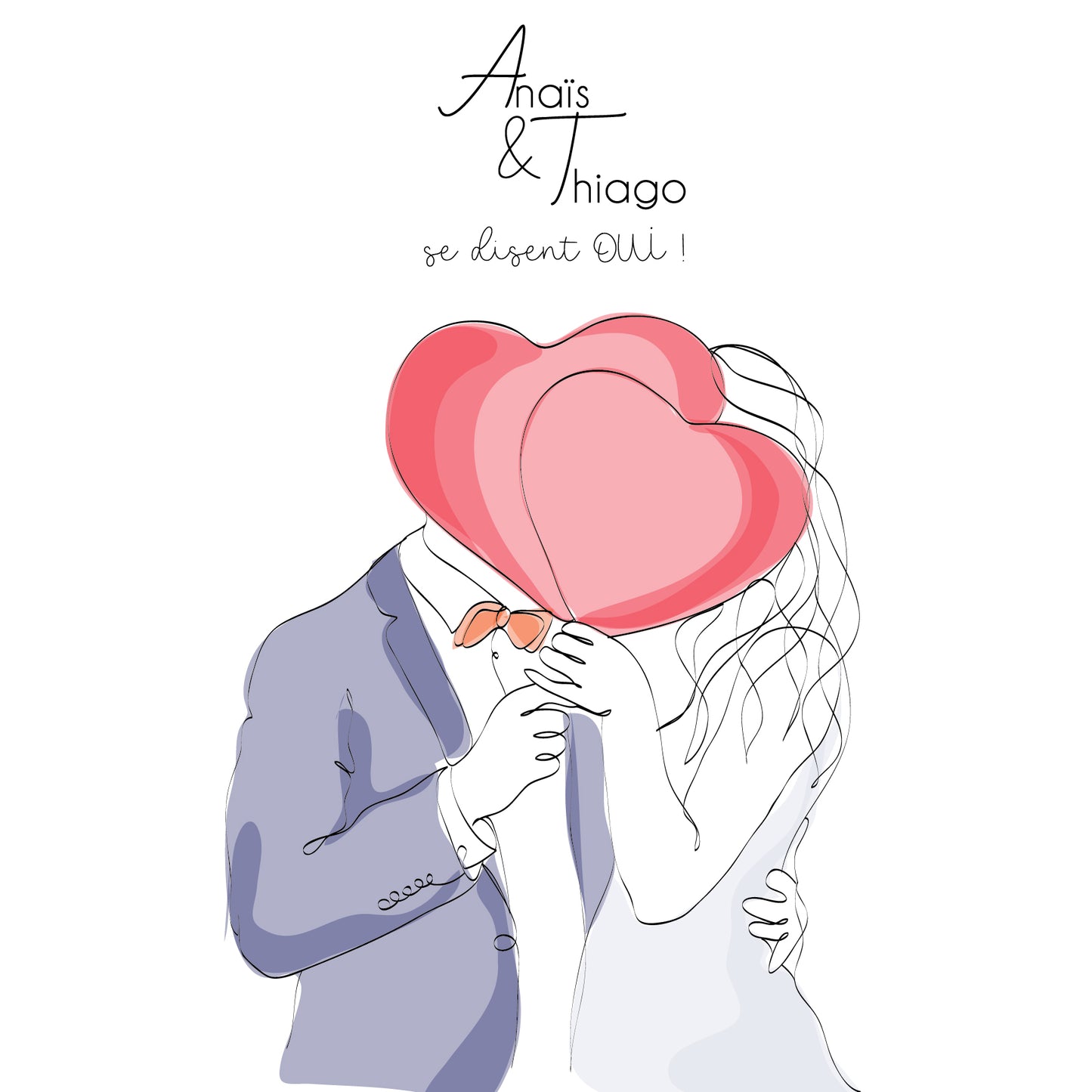 Faire-part de mariage - 2 pages - modèle 1 - printable