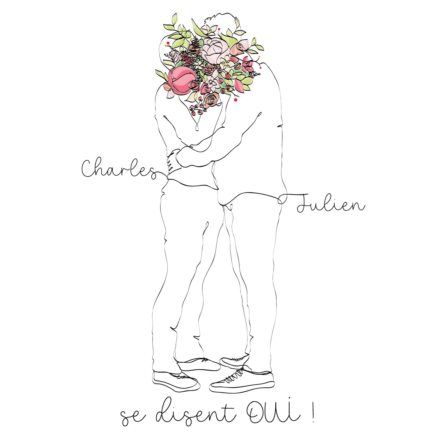 Faire-part de mariage - 2 pages - modèle 5 - printable