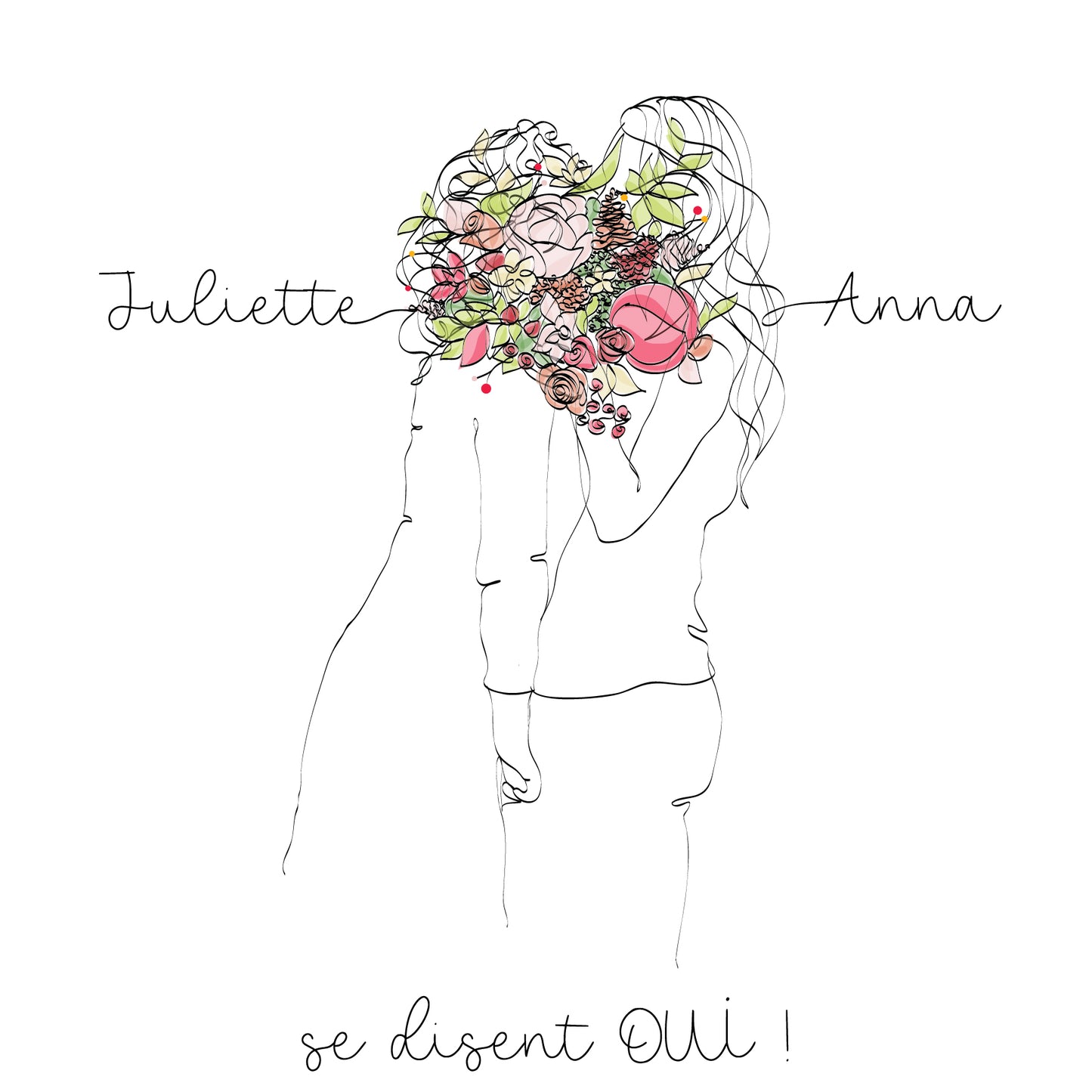 Faire-part de mariage - 2 pages - modèle 4 - printable