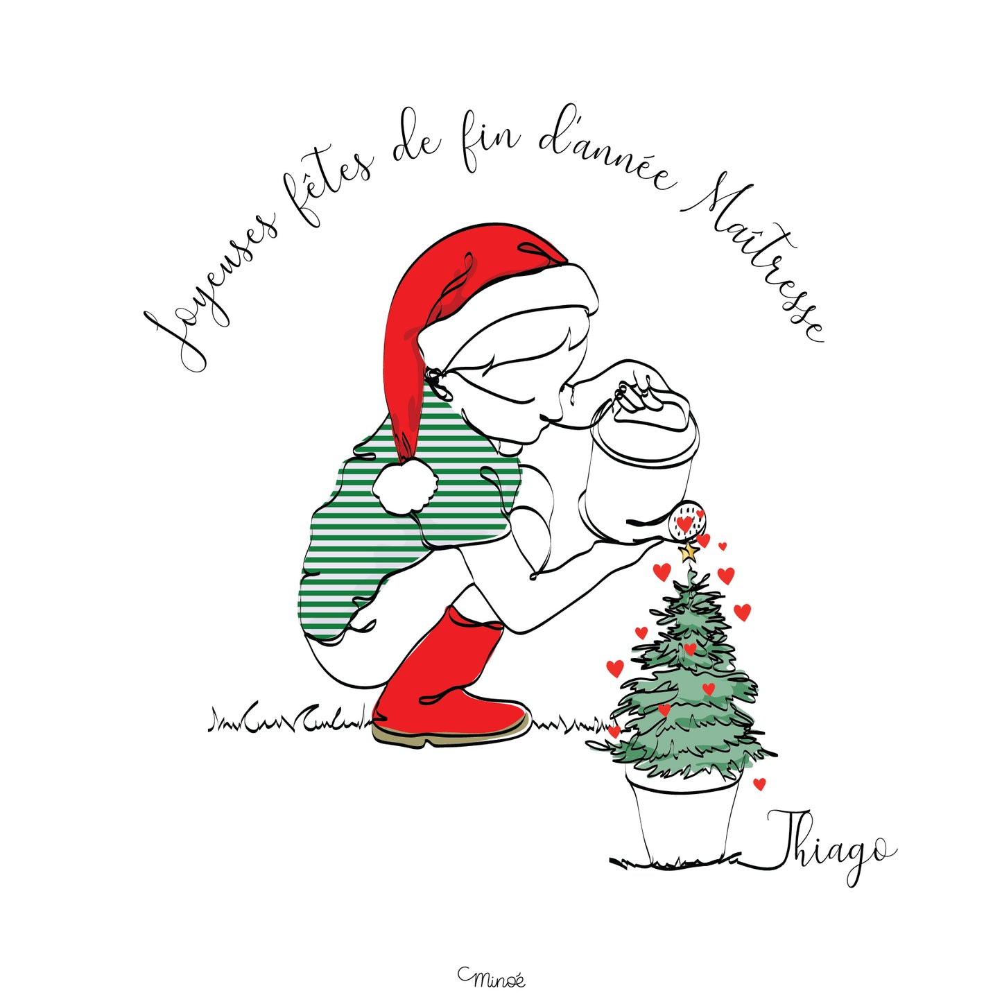 Joyeuses fêtes et petit jardinier