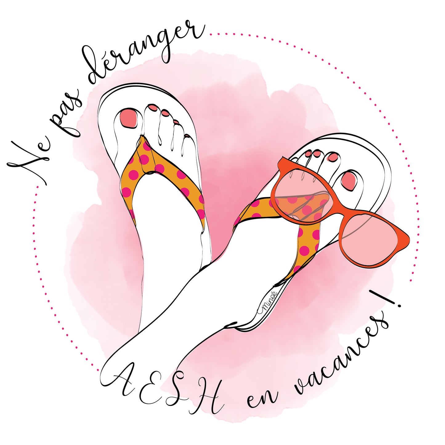 Illustration ne pas déranger la maîtresse ( ATSEM Nounou, AESH ) en vacances !