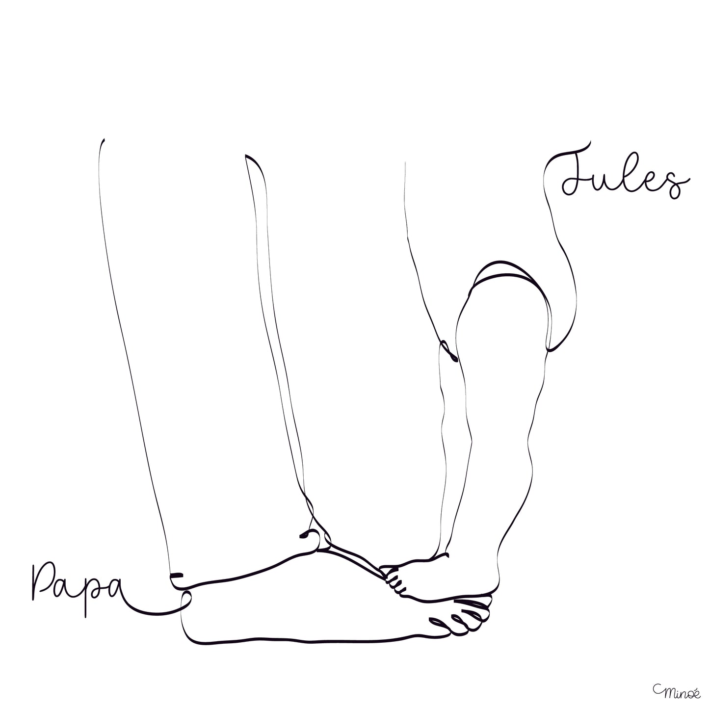 Illustration petits pieds grands pieds