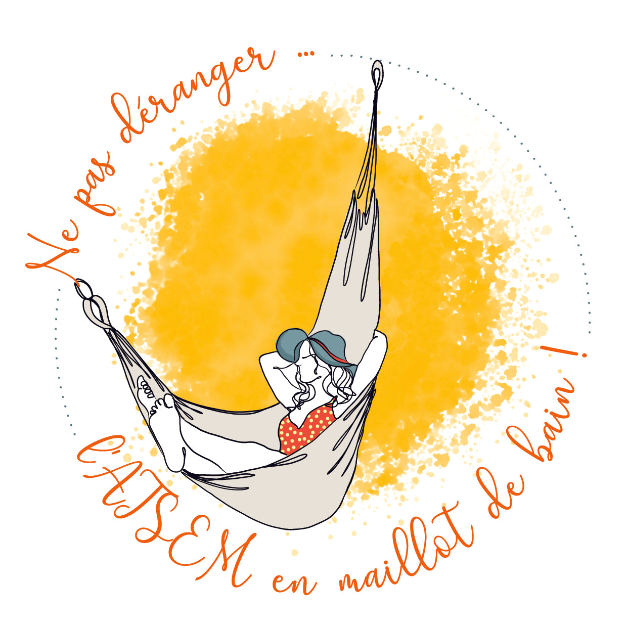 Illustration ne pas déranger la maîtresse ( ATSEM, Nounou, AESH ) en maillot de bain!