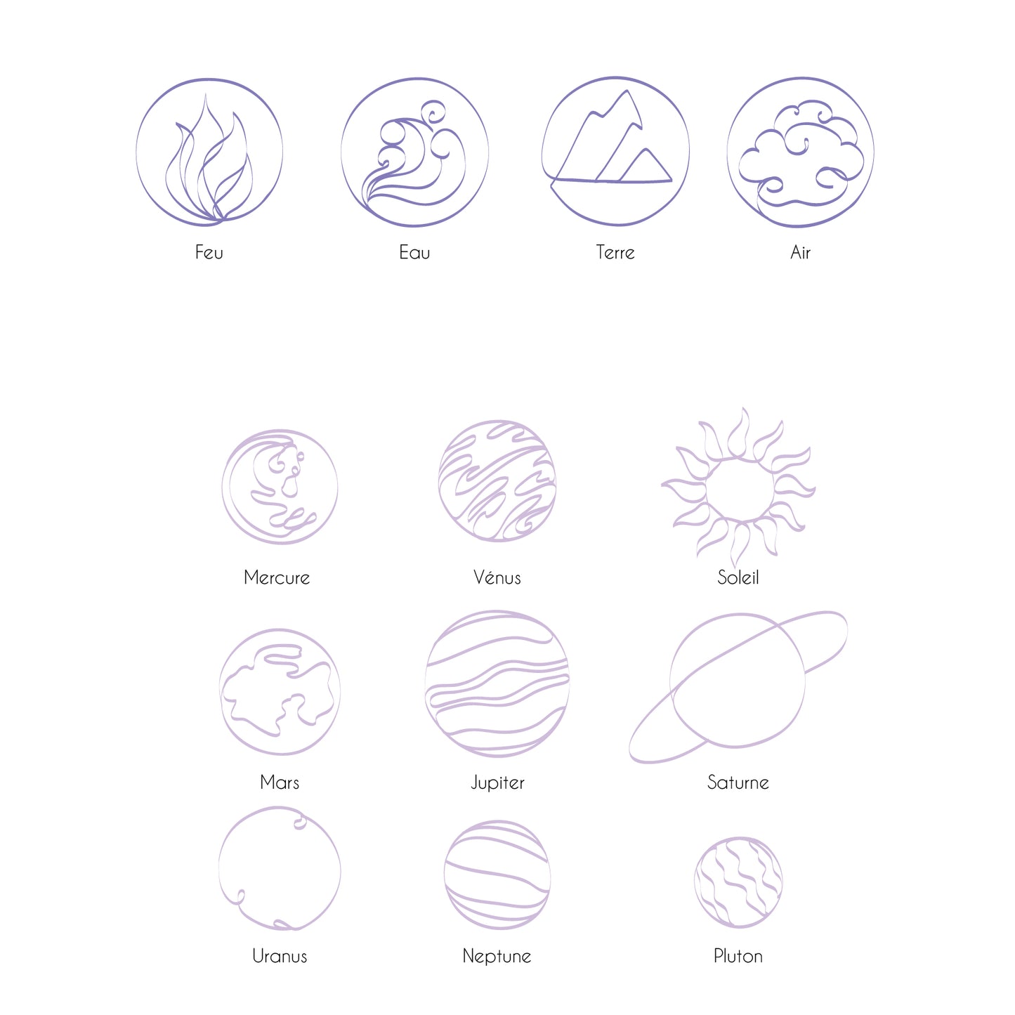 Illustration de naissance - Bébé astro