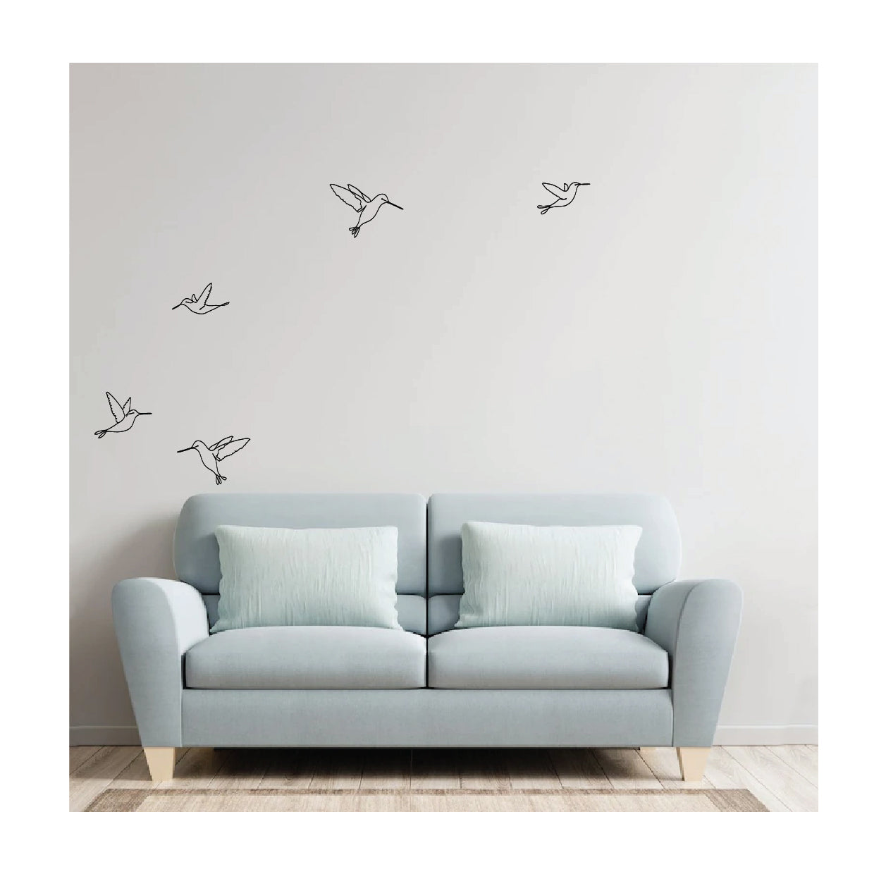 Stickers muraux : envolée de colibris