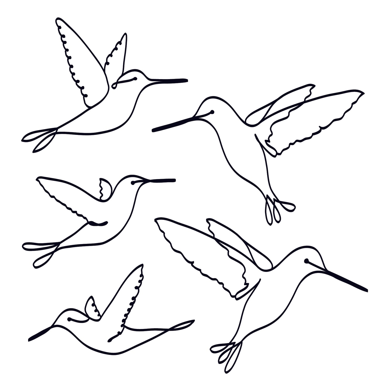 Stickers muraux : envolée de colibris
