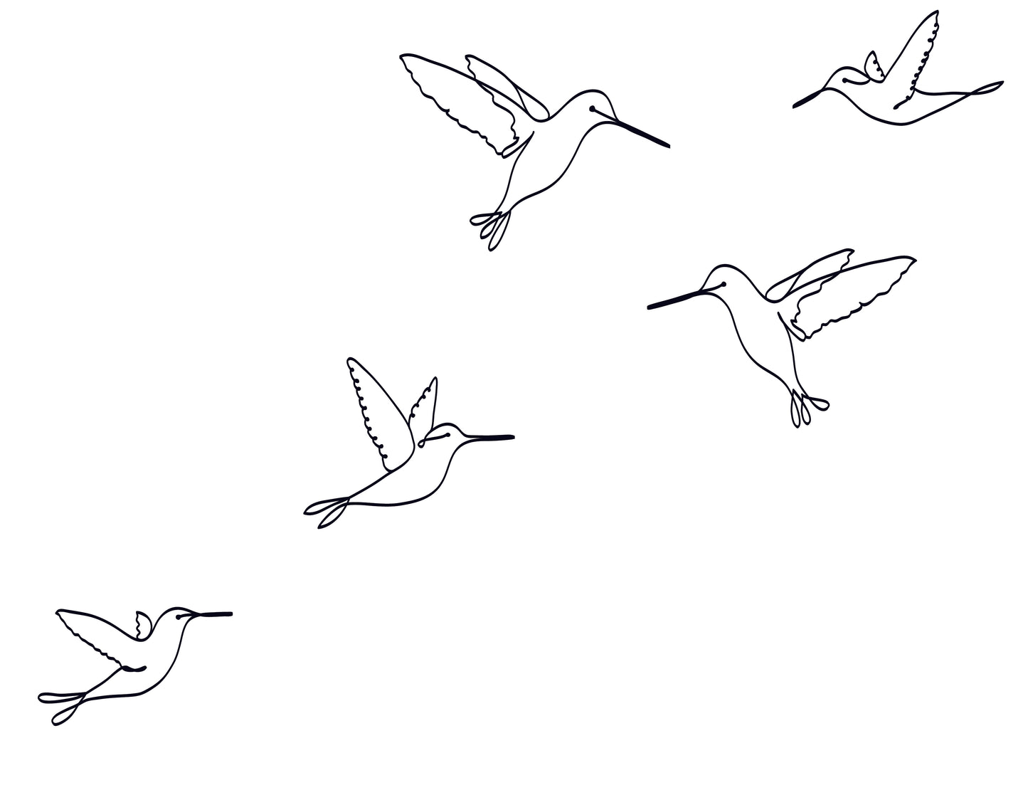 Stickers muraux : envolée de colibris