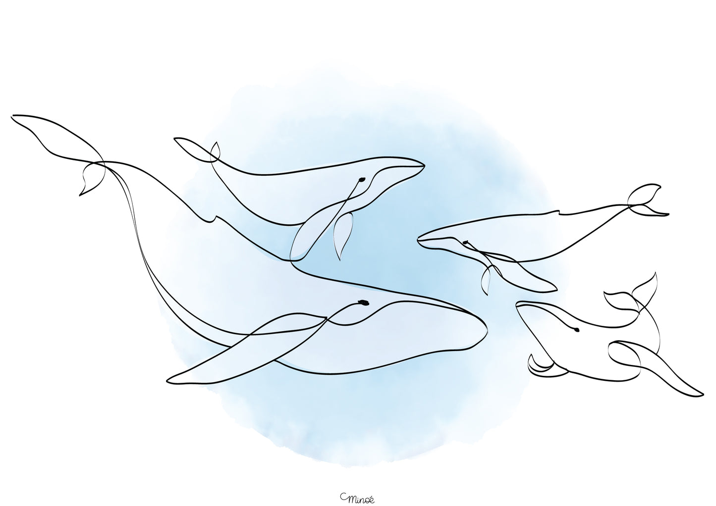 Portrait de famille baleines