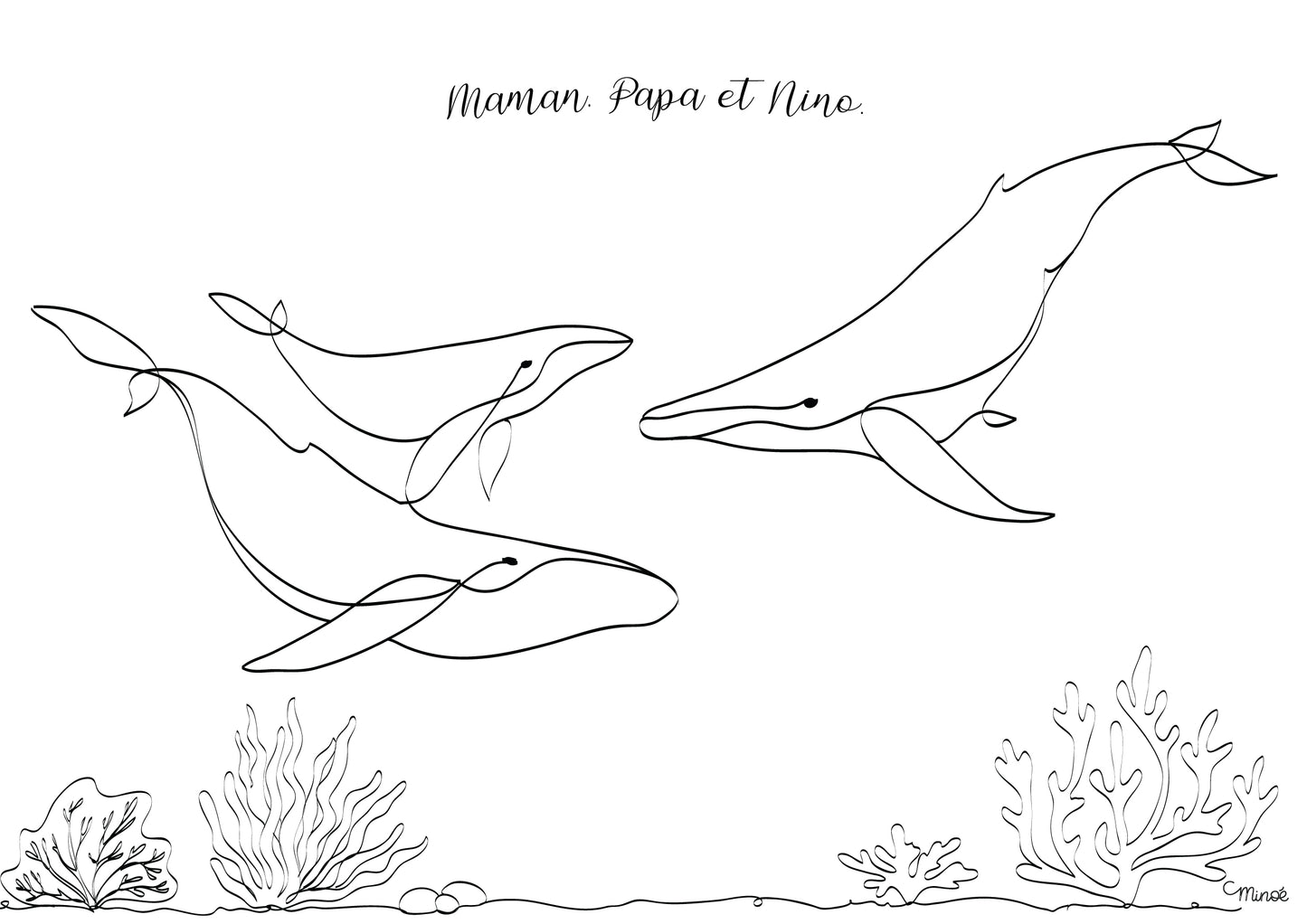 Portrait de famille baleines