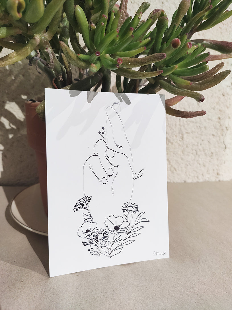 carte postale - fingers crossed