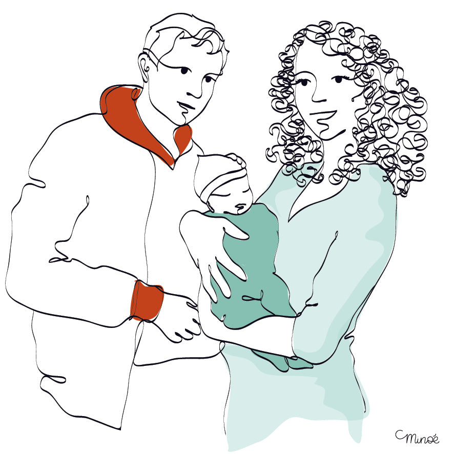 Faire-part de naissance - 4 pages avec illustration d'après photo - printable