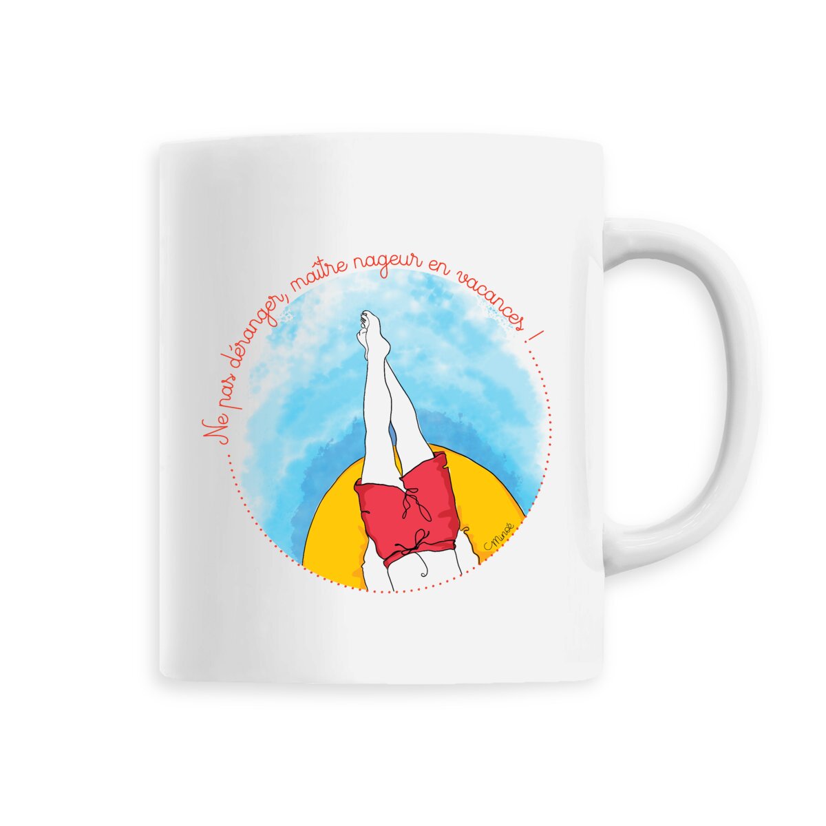Mug céramique / Merci maître nageur