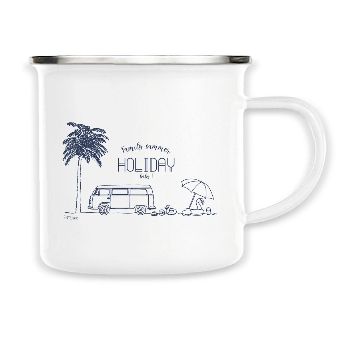 Mug métal émaillé - Family summer holiday baby !