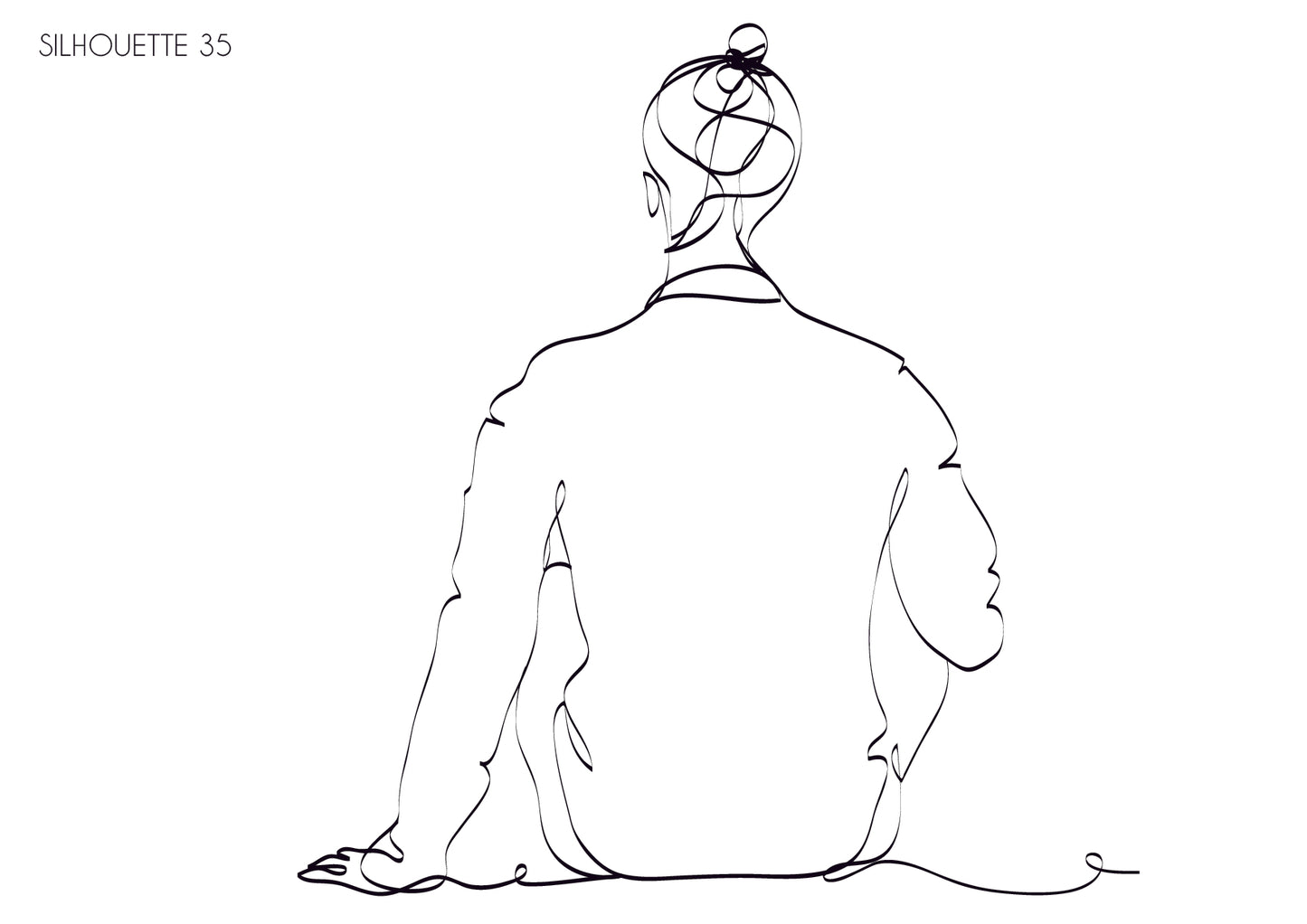 Illustration portrait de famille - famille assise de dos