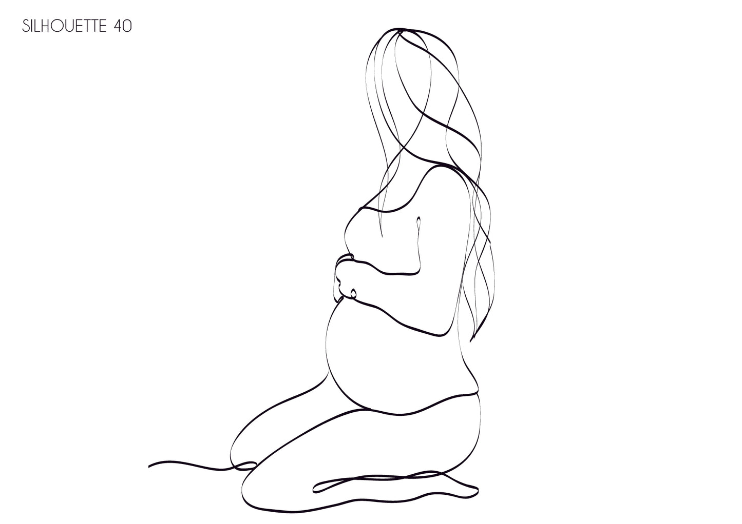 Illustration portrait de famille - famille assise de dos