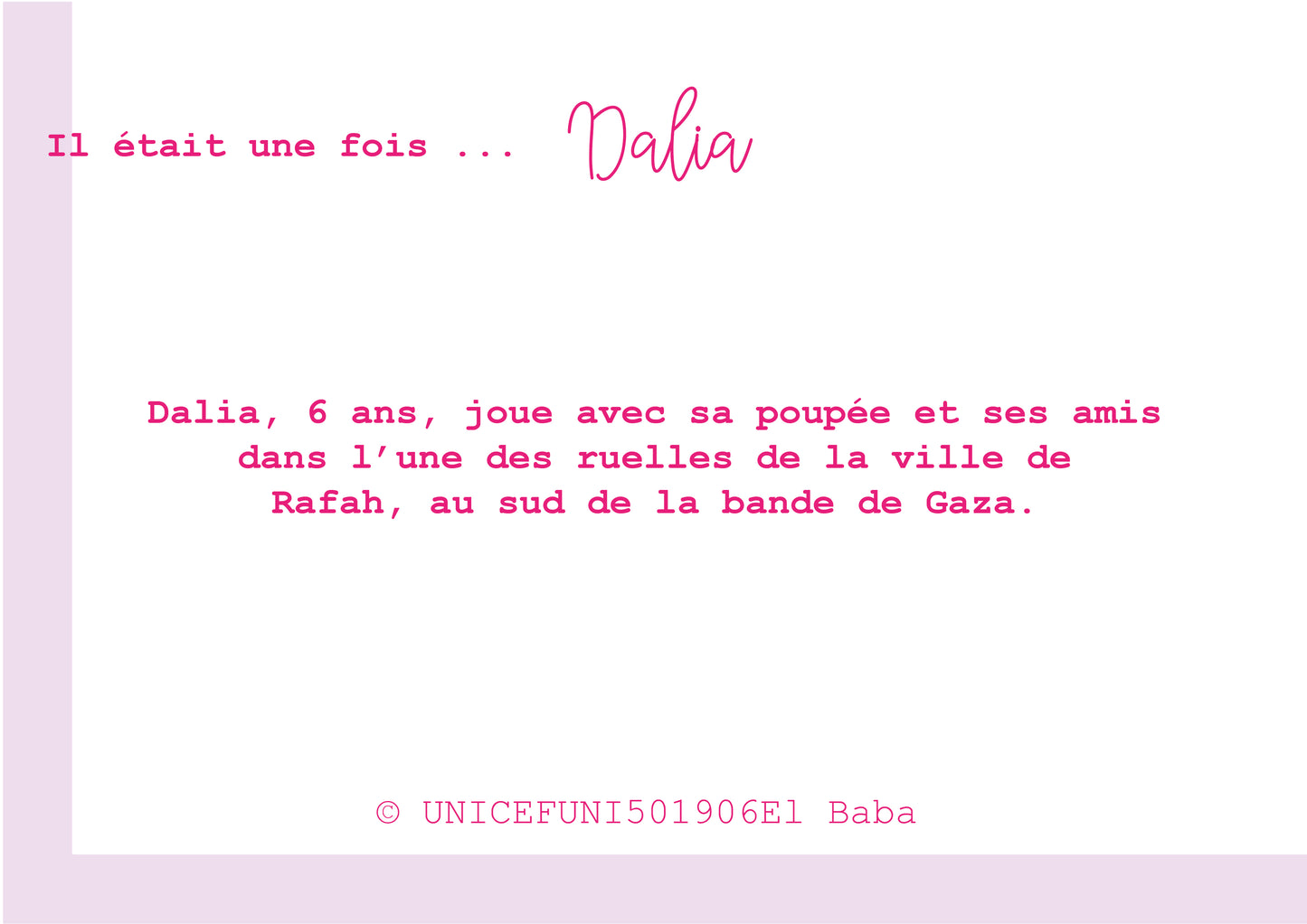 Portrait d'enfant en collaboration avec l'unicef : 3- Il était une fois Dalia