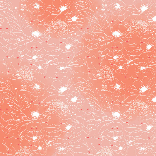 Tissu velours au mètre : motif octobre rose