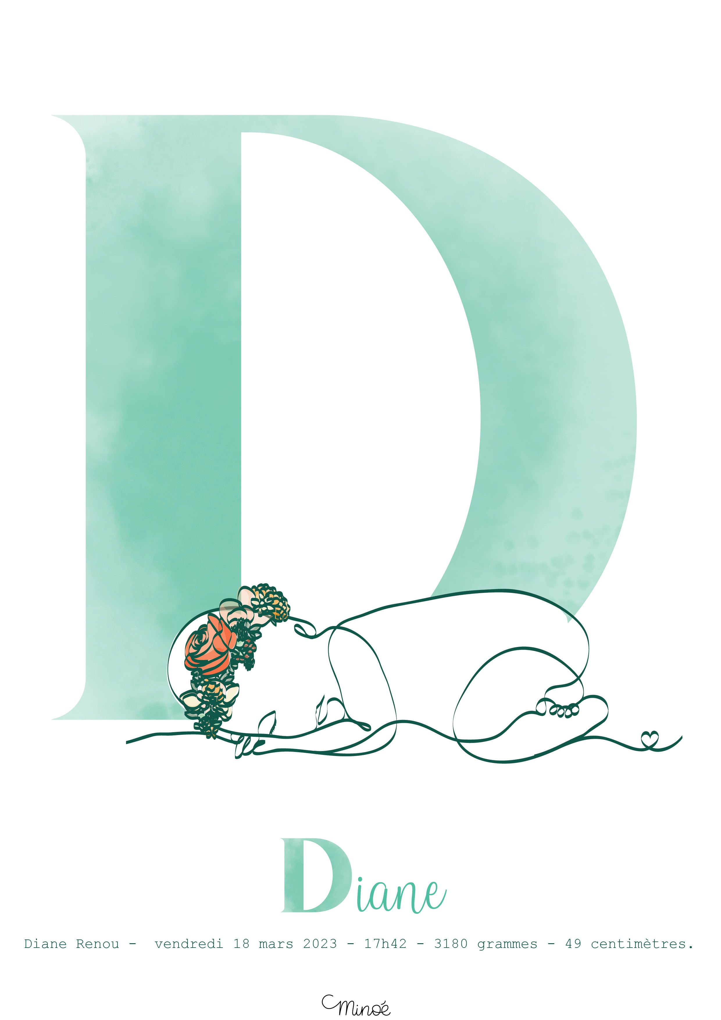 Illustration de naissance - modèle initiale – Hey Minoe
