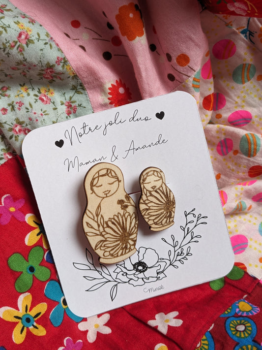 Broche maman enfant : notre joli duo fleuri