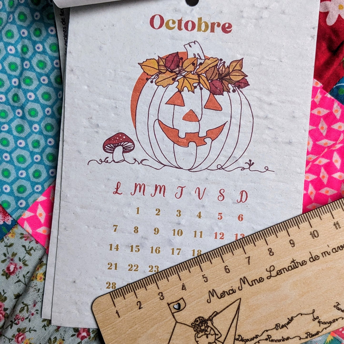 Duo :  calendrier scolaire à planter + règle personnalisée