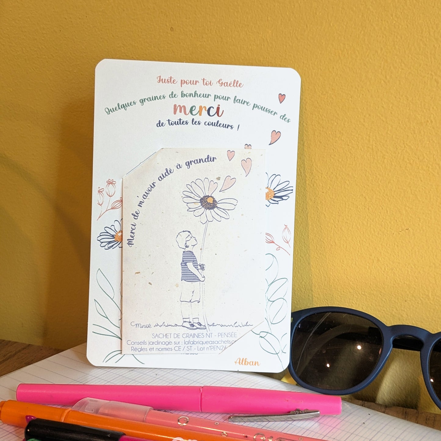 Carte personnalisée - Merci prêt à semer