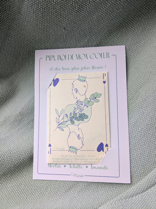 Carte à semer personnalisée : Papa roi de mon coeur