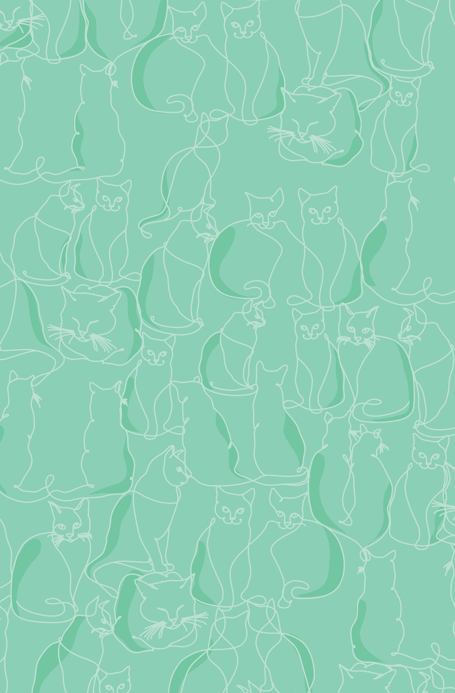 Tissu velours au mètre : motif chats, couleur personnalisée