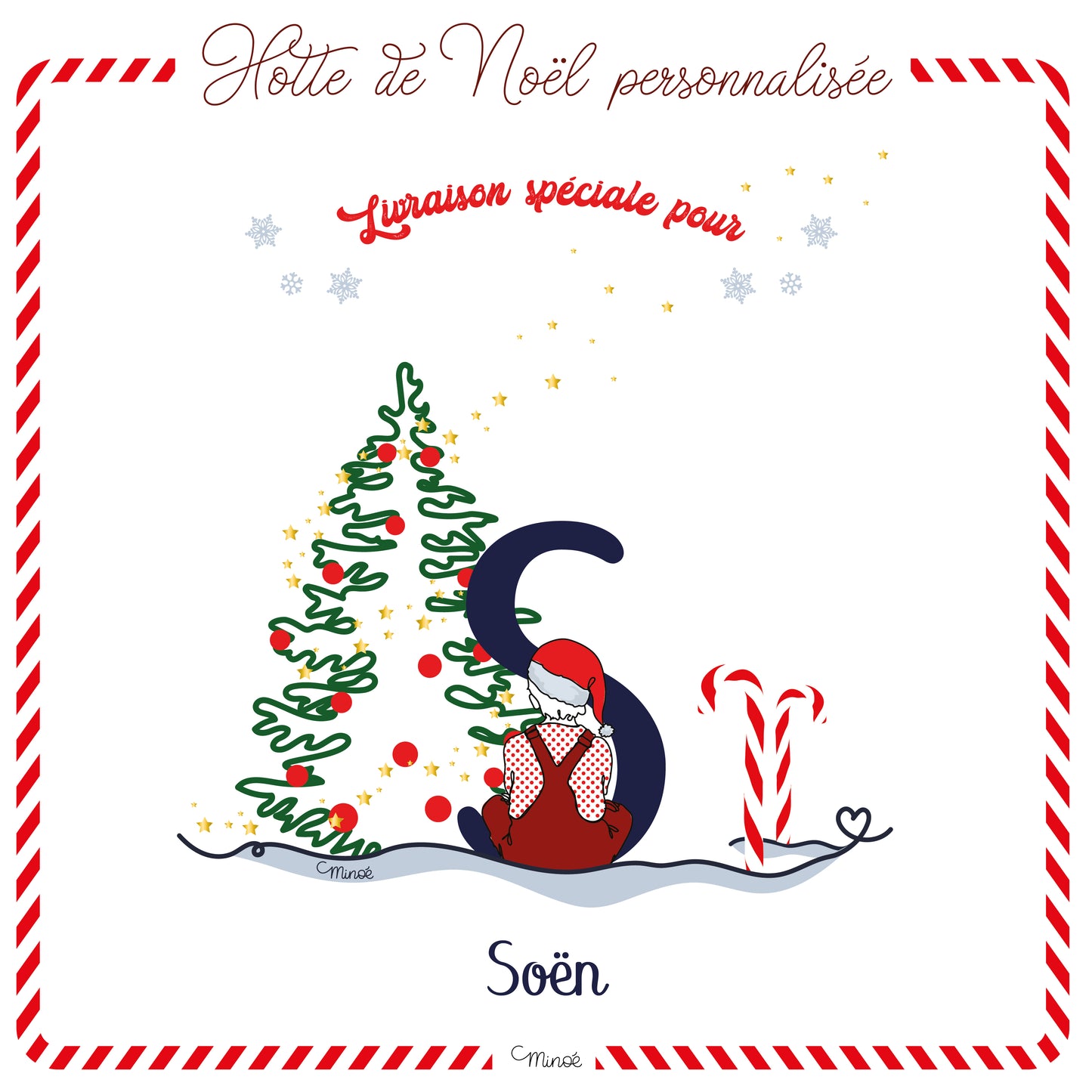 Hotte de Noël personnalisée - collection 2024