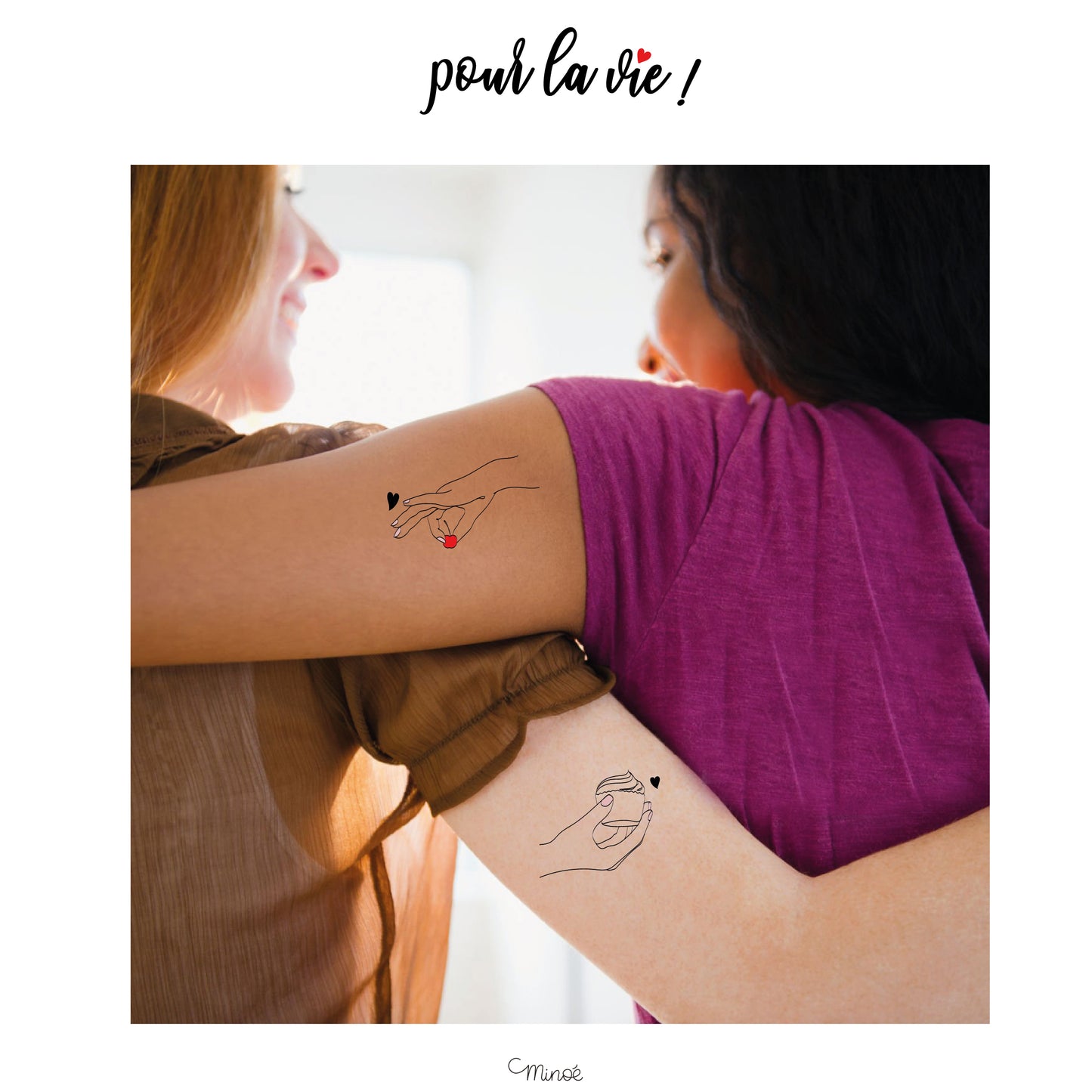 duo de tattoos éphémères : amies ... pour la vie !