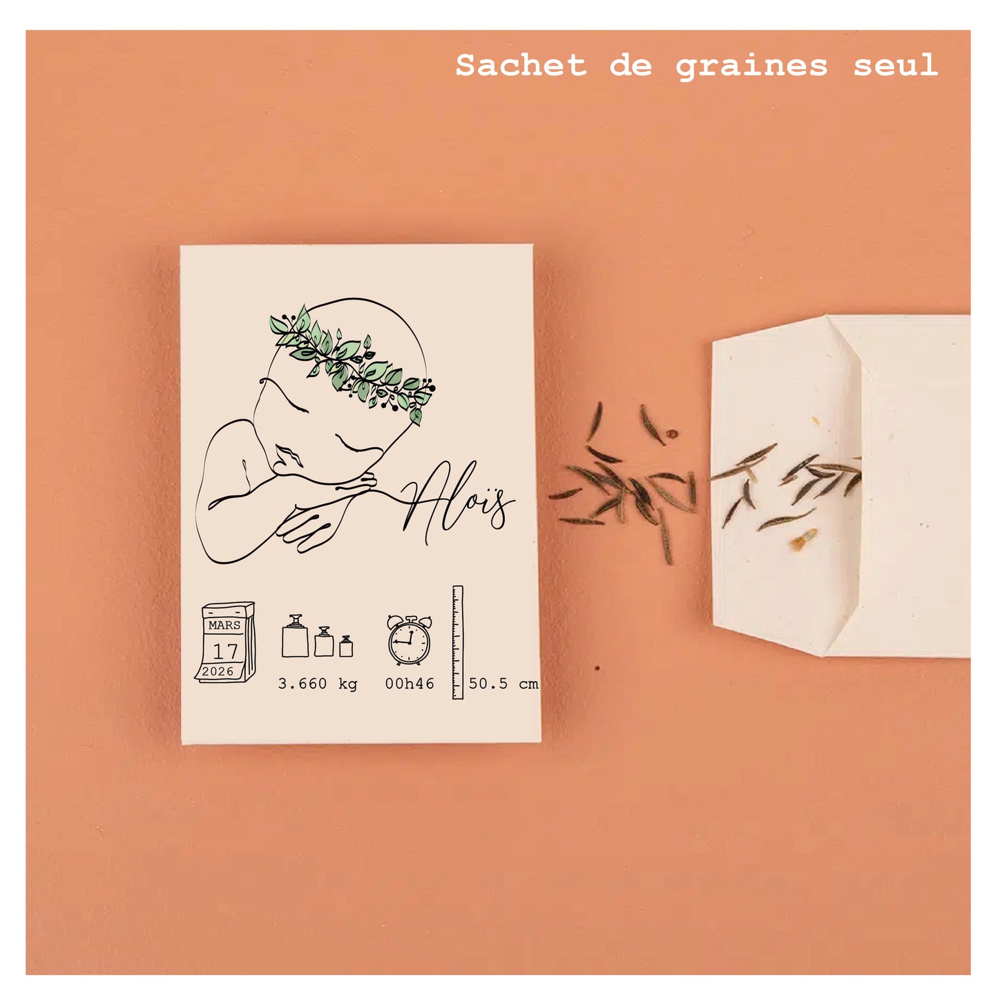 Faites fleurir la plus jolie des nouvelles : faire part sachet de graines à planter