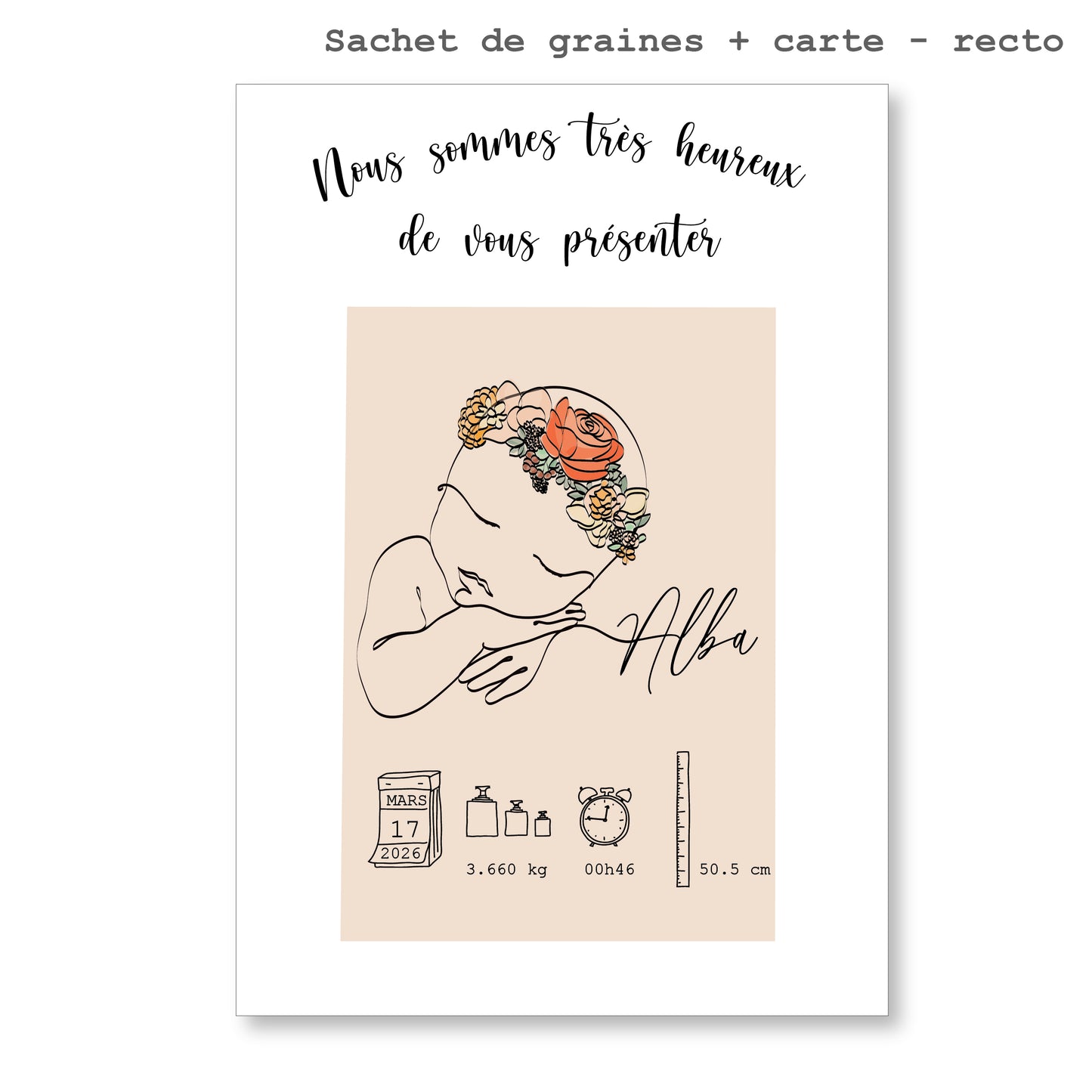 Faites fleurir la plus jolie des nouvelles : faire part sachet de graines à planter