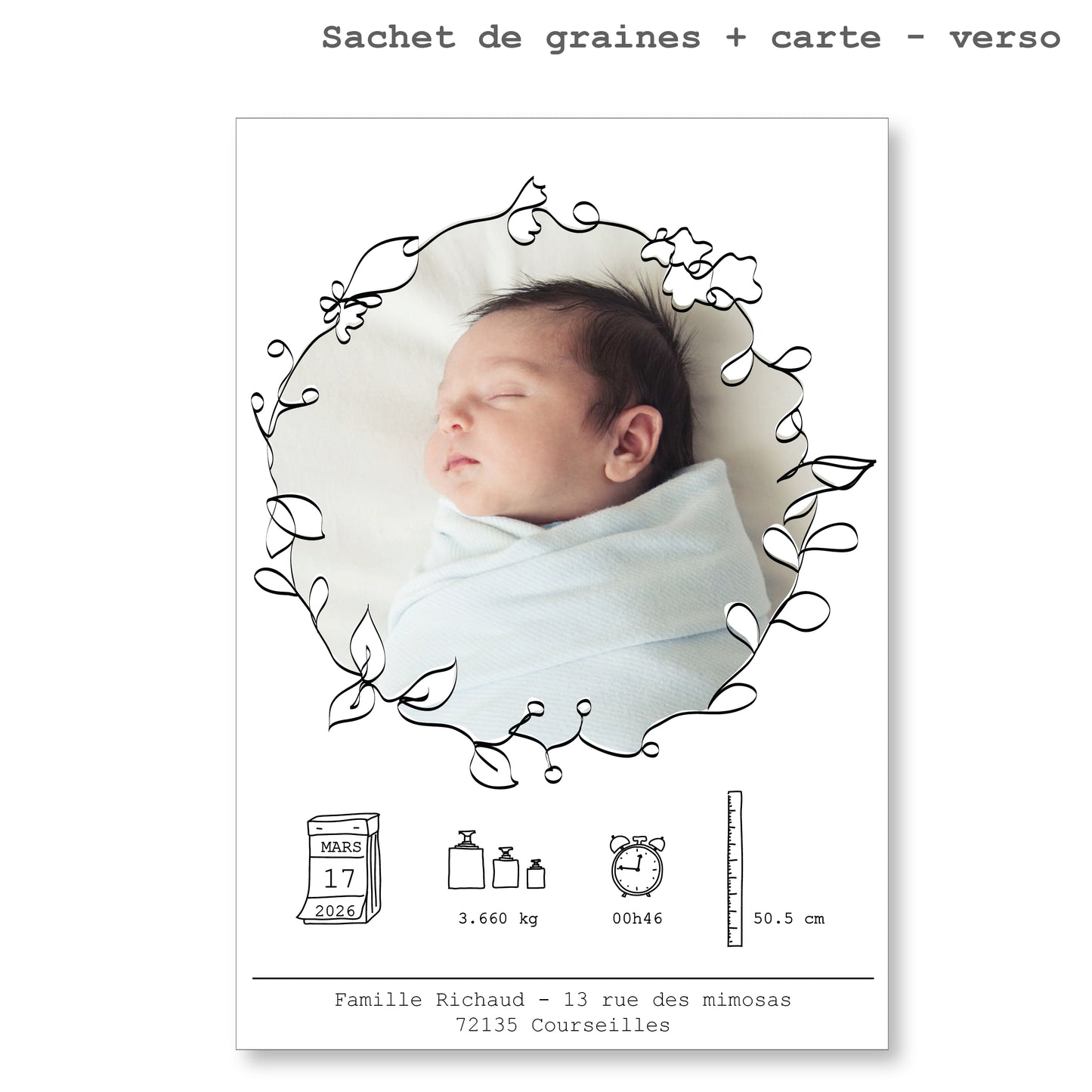 Faites fleurir la plus jolie des nouvelles : faire part sachet de graines à planter